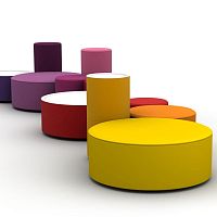 Pop Art design pouf ROUNDABOUTfabricroundmodular