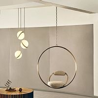 Contemporary hanging chair HOOPindoorfabricsteel