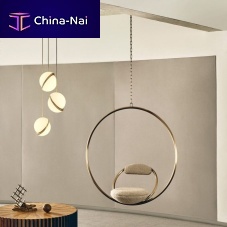 Contemporary hanging chair HOOPindoorfabricsteel