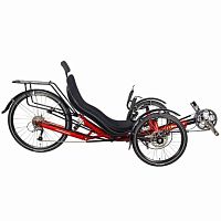 Crank-propelled recumbent trike Trike JC26xadultaluminumred