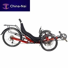 Crank-propelled recumbent trike Trike JC26xadultaluminumred