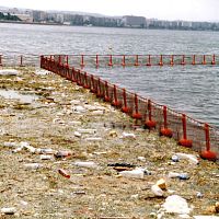 Pollution control boom floatingpermanent