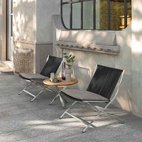 Contemporary garden chair GEORGEoutdoorfabricstainless steel base