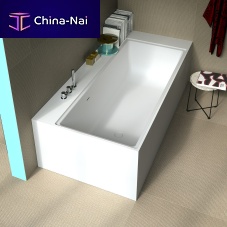 Corner bathtub NEUTRA ANGOLOfree-standingSolid Surfacewhite