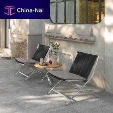 Contemporary garden chair GEORGEoutdoorfabricstainless steel base