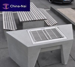 Contemporary table and bench set BUTCHwoodenconcreteoutdoor