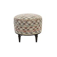 Contemporary stool ALICE fabricwooden baseround