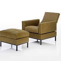 Contemporary relaxing armchair tomo soft / tomo compactleatherfabricwith footrest