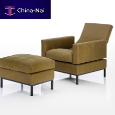 Contemporary relaxing armchair tomo soft / tomo compactleatherfabricwith footrest