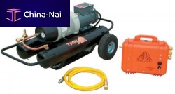 Piston compressor Twin-Airbreathing airelectrically-poweredon casters