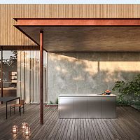 Outdoor kitchen island K6 Corian®stainless steelwhite