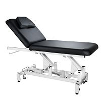 Electric massage table 2212on casterswith headrestwith adjustable height backrest