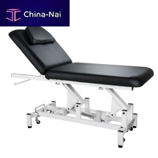 Electric massage table 2212on casterswith headrestwith adjustable height backrest