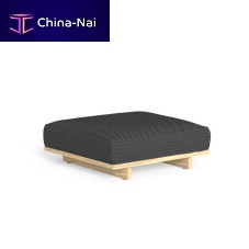 Contemporary pouf ARGO fabricwoodensquare