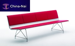 Contemporary public bench AEROaluminumwith backrest