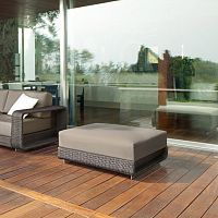 Contemporary pouf HAMPTONSaluminumsquareoutdoor