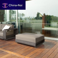 Contemporary pouf HAMPTONSaluminumsquareoutdoor