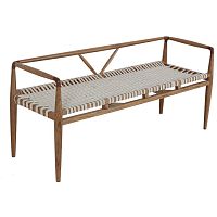 Contemporary bench BANGKU teakropewith backrest