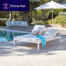 Contemporary sun lounger KOMFYpolyesterlacquered aluminumgarden