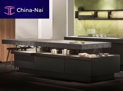 Contemporary kitchen +MODOwood veneereucalyptusquartz
