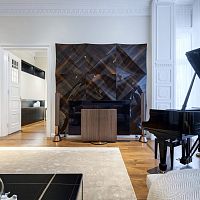 Wall-mounted decorative panel ALPHAfor interiorrigidAmerican walnut