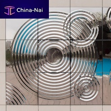 Wall-mounted panel INTERFERENCE in SILVERfor interiorcoverglass