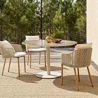 Contemporary dining table T-TABLEteakceramiclava stone