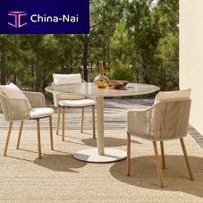 Contemporary dining table T-TABLEteakceramiclava stone