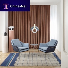Contemporary armchair NEW YORKfabricironwith removable cushion