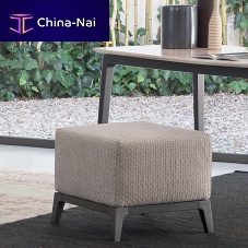 Contemporary pouf Olivierfabricleathersteel