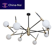 Contemporary chandelier ARLETTEglassbrasslacquered metal