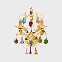 Traditional wall light MANDRAGOLAindoorwrought ironblown glass