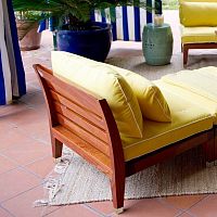 Contemporary fireside chair C'est la viefabricmahoganywith removable cushion