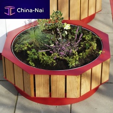 Oiled wood planter A30-110solid woodsteelgalvanised steel