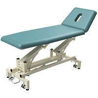 Electric massage table 4001.500hydraulicon casterswith adjustable height backrest