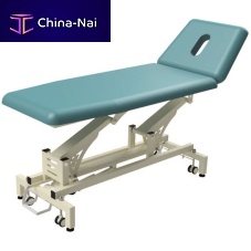 Electric massage table 4001.500hydraulicon casterswith adjustable height backrest