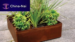 Metal planter TMEGA 30/70squarecontemporaryfor public space
