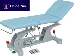 Electric massage table 14913on casterswith adjustable height backrest3-section