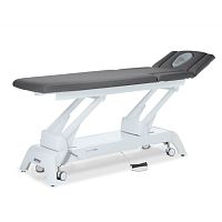 Electric massage table PRO D6on casterswith adjustable height backrestwith armrests