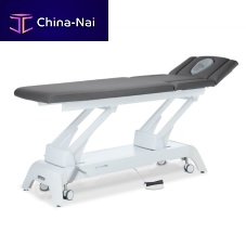 Electric massage table PRO D6on casterswith adjustable height backrestwith armrests