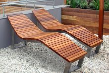 Contemporary sun lounger SKOPwoodenstainless steelindoor