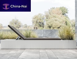 Contemporary sun lounger fabricCorian®adjustable backrest