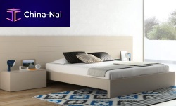 Double bed D1 contemporarywith headboardwith integrated bedside table