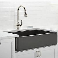 Single-bowl kitchen sink Whitehaven®without drainboardcast ironundermount