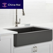 Single-bowl kitchen sink Whitehaven®without drainboardcast ironundermount