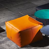 Contemporary pouf SOFT LITTLEleathersquare
