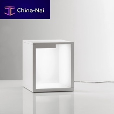 Contemporary stool lacquered woodilluminatedblack