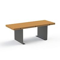 Contemporary picnic table LAGONwoodengalvanised steel baserectangular
