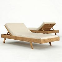 Contemporary chaise longue TAHITIsynthetic leathernatural oakcontract