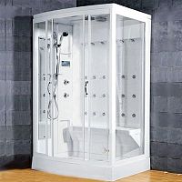 Steam shower cubicle AMERISTEAM ZA219glasswith hinged doorrectangular
